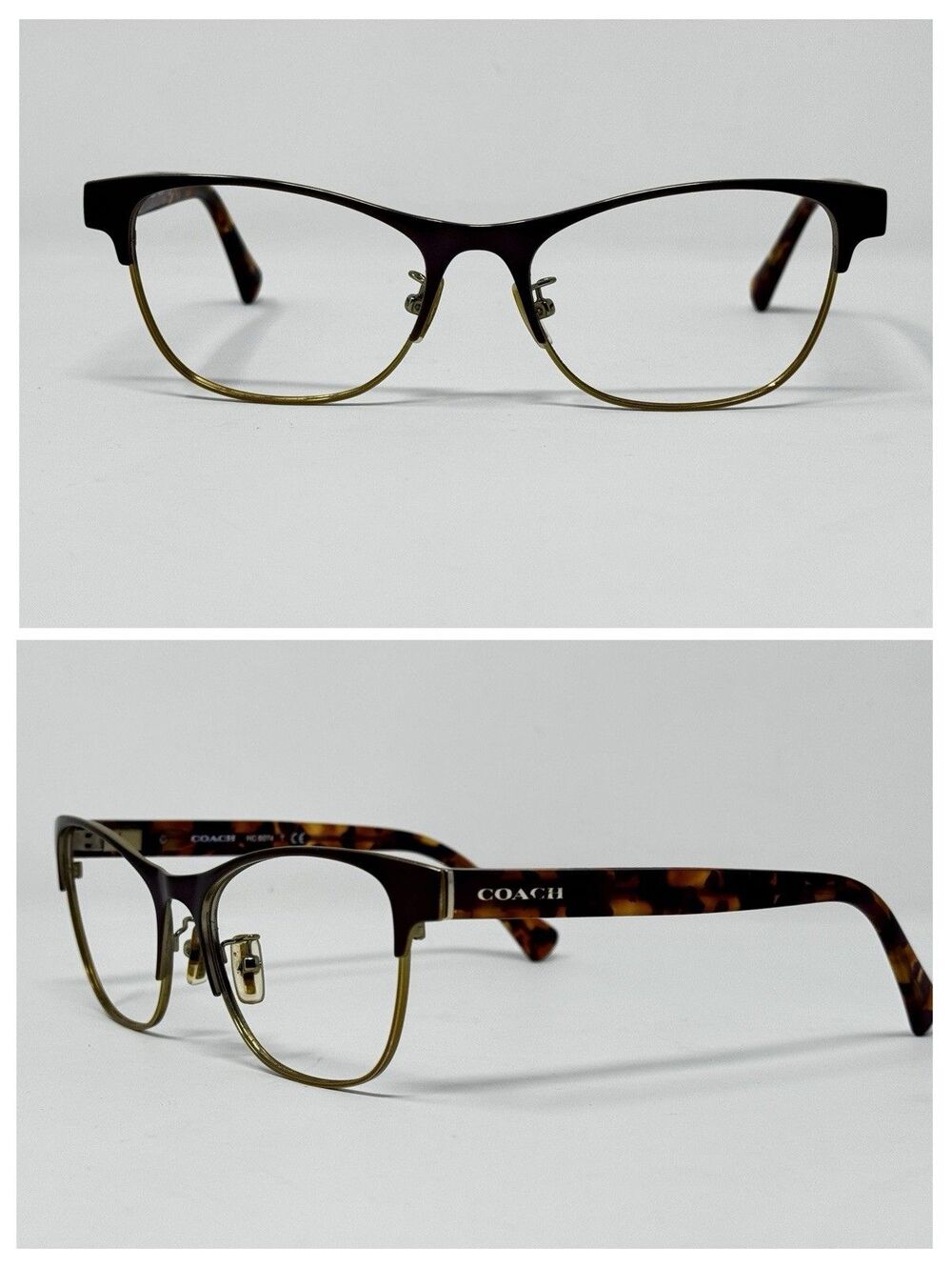 Coach HC5074 9241 Satin Gold Purple Confetti Sunglass Frames 54-17-135
